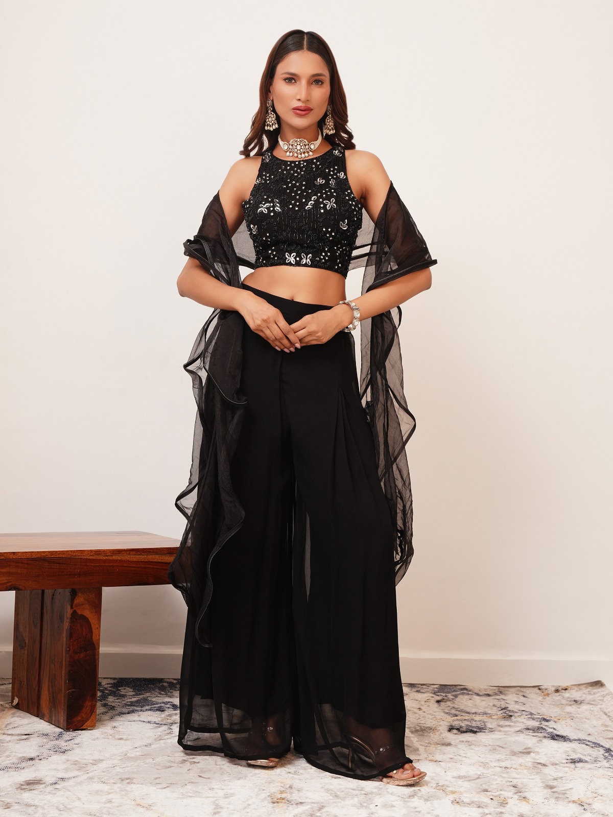 Beautiful Elegance in Black: Modern Indo-Western