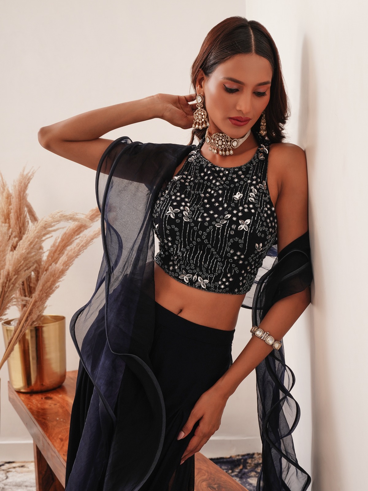 Beautiful Elegance in Black: Modern Indo-Western